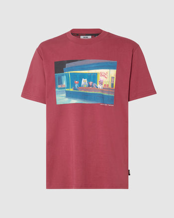 "Nightmares” printed regular t-shirt: Men T-shirts Bordeaux | GCDS